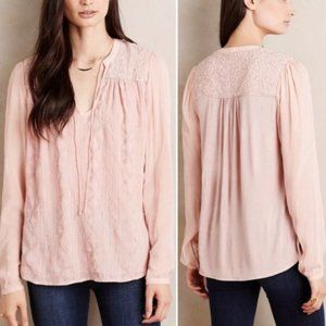 Tiny by Anthropologie Pink Blouse Top Shirt
